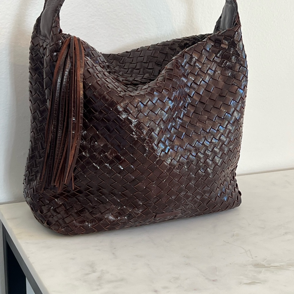 Francesco BIASIA Brown Leather Woven Handbag